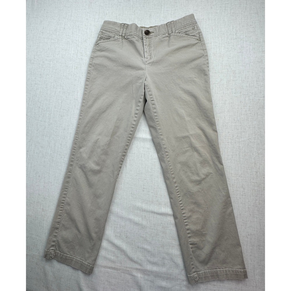 Khakis & Co Chino Pants Womens 10 Flexible Waist Straight Leg Casual